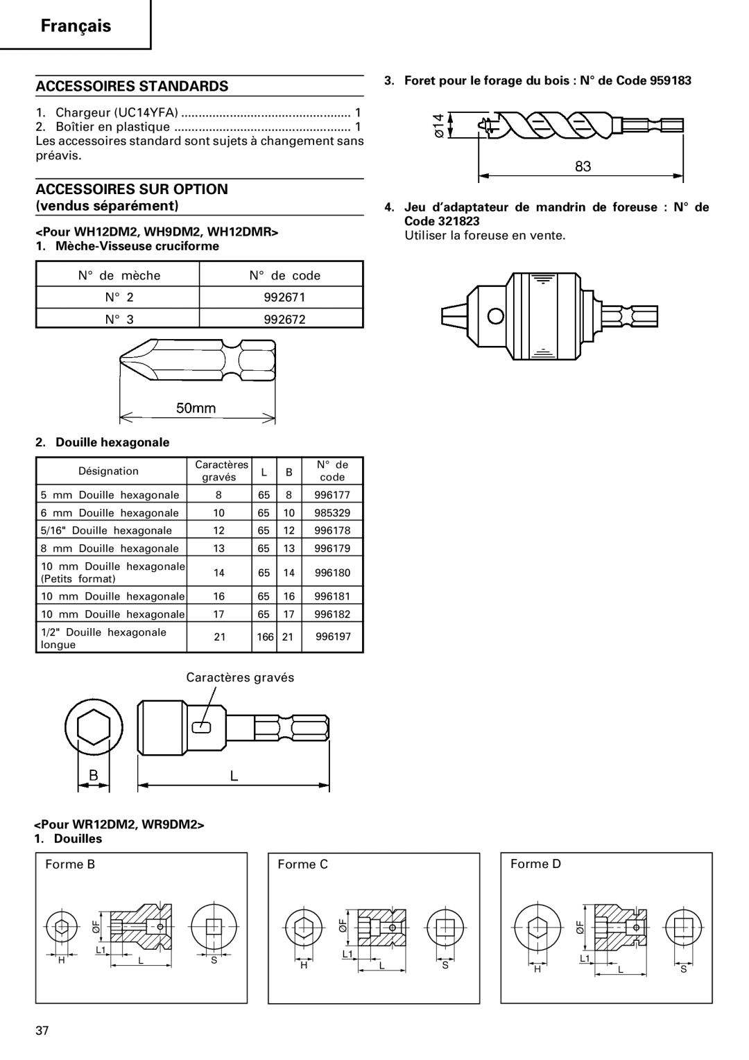 InFocus VR 9DM2 manual Accessoires Standards, Accessoires SUR Option 