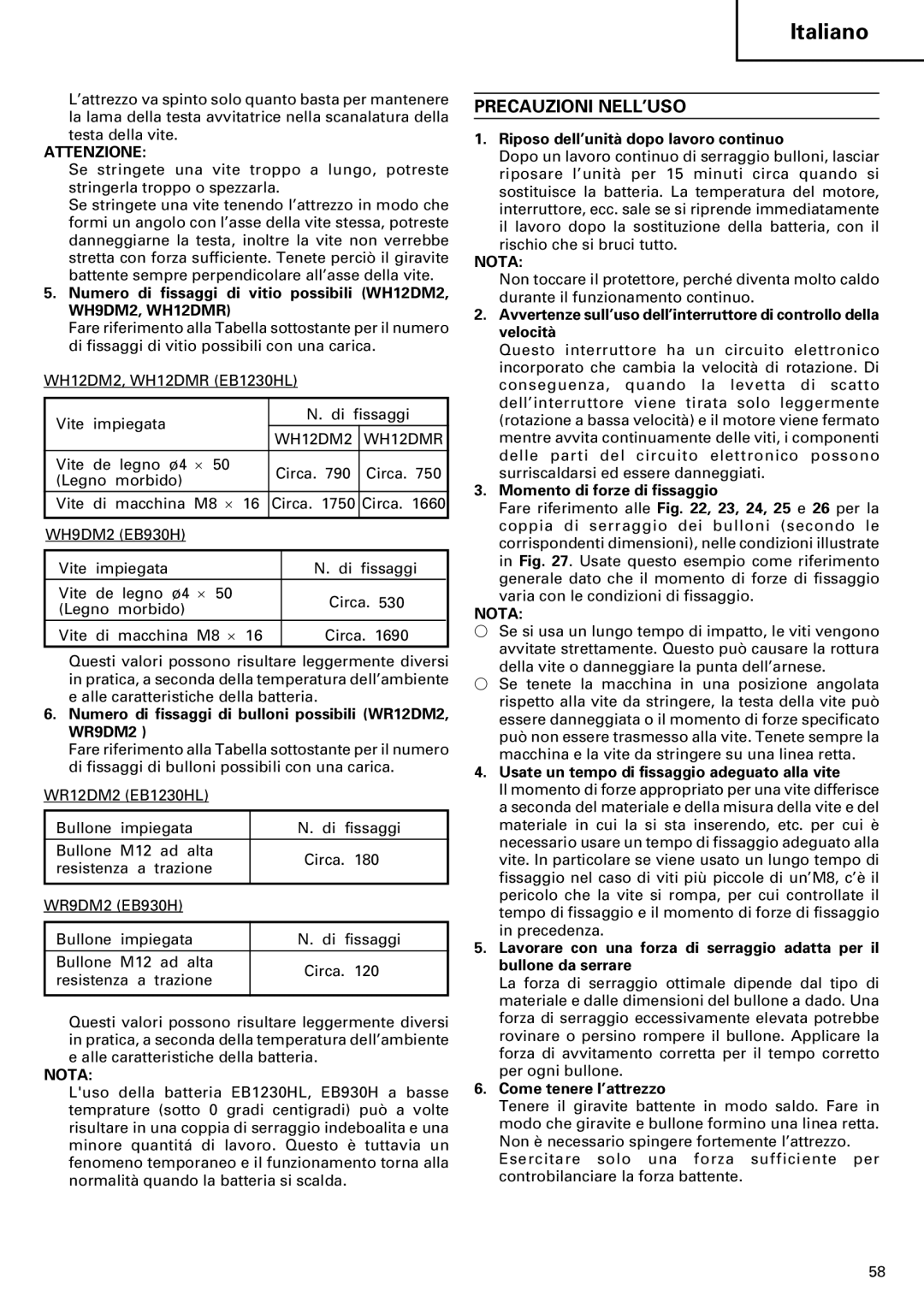 InFocus VR 9DM2 manual Precauzioni NELL’USO 