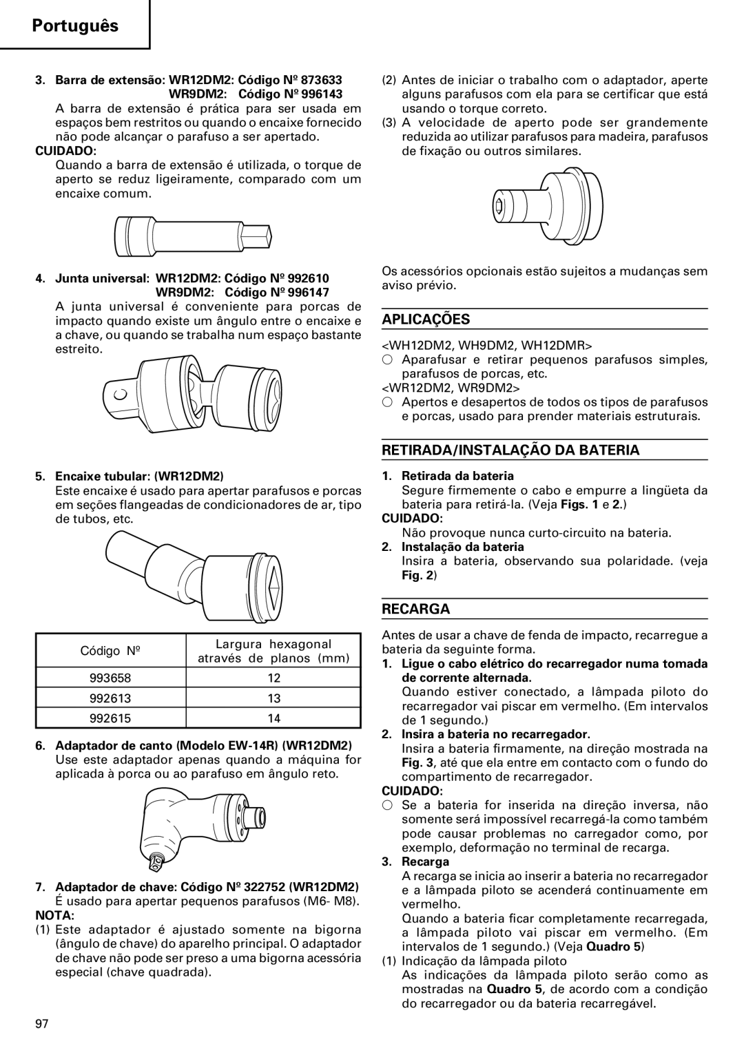 InFocus VR 9DM2 manual Aplicações, RETIRADA/INSTALAÇÃO DA Bateria, Recarga, Cuidado 