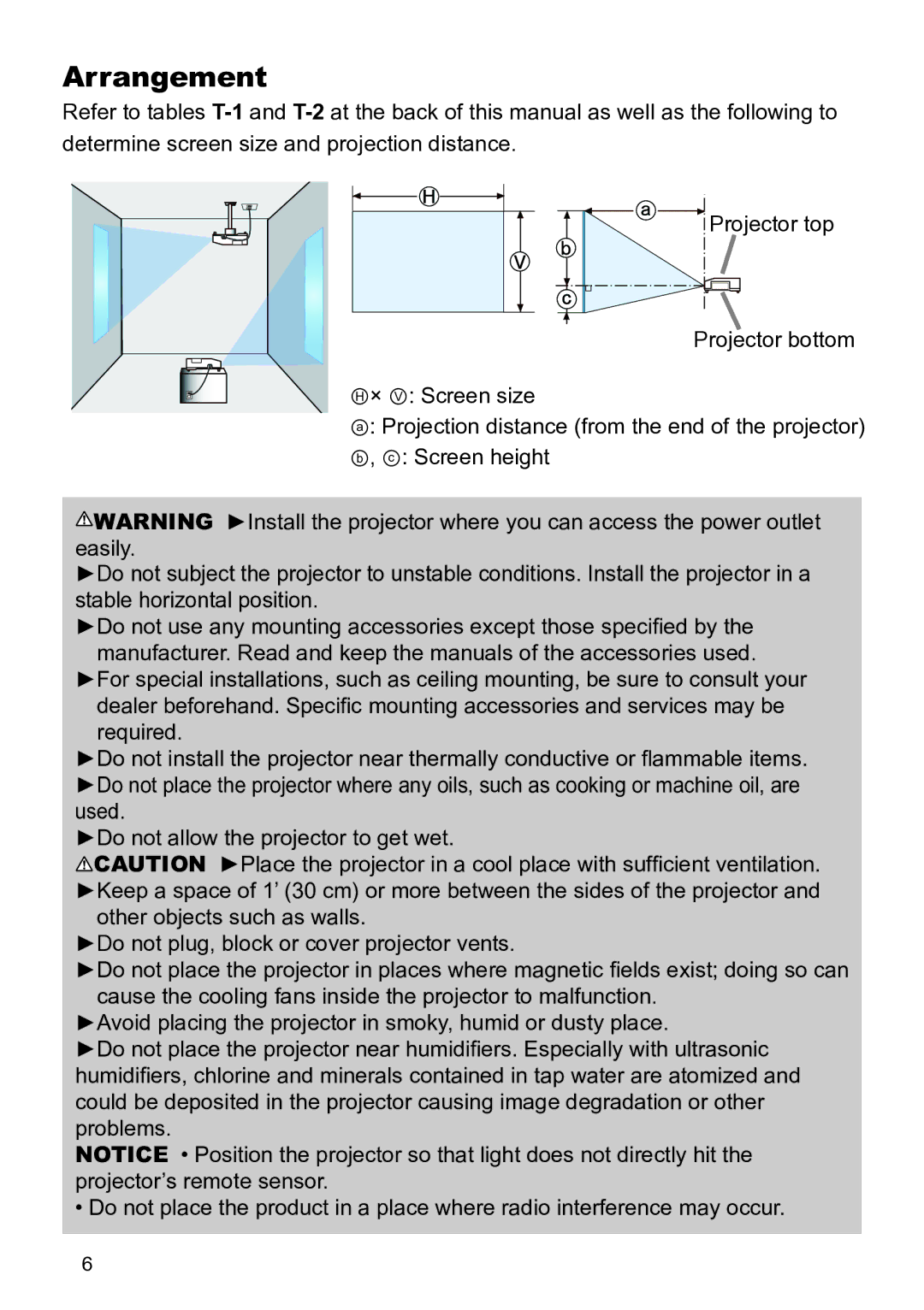 InFocus IN5122C, W61, W60, IN5124C manual Arrangement 