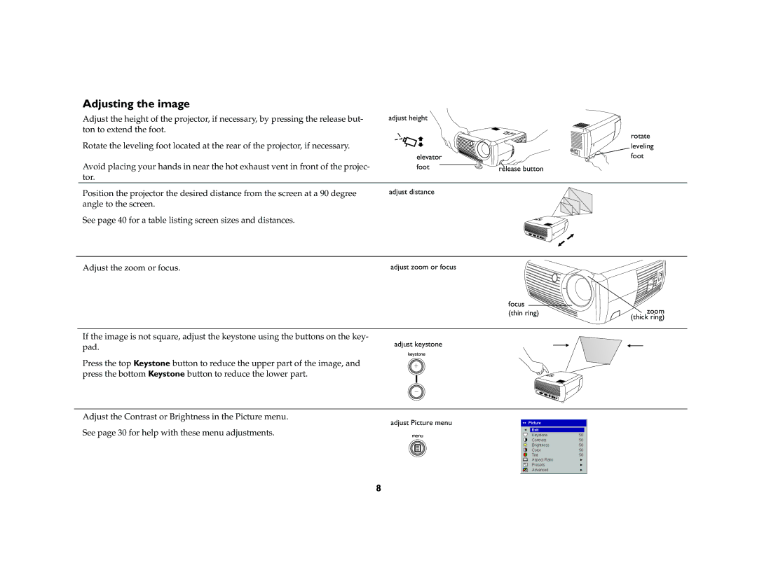 InFocus X1 manual Adjusting the image 