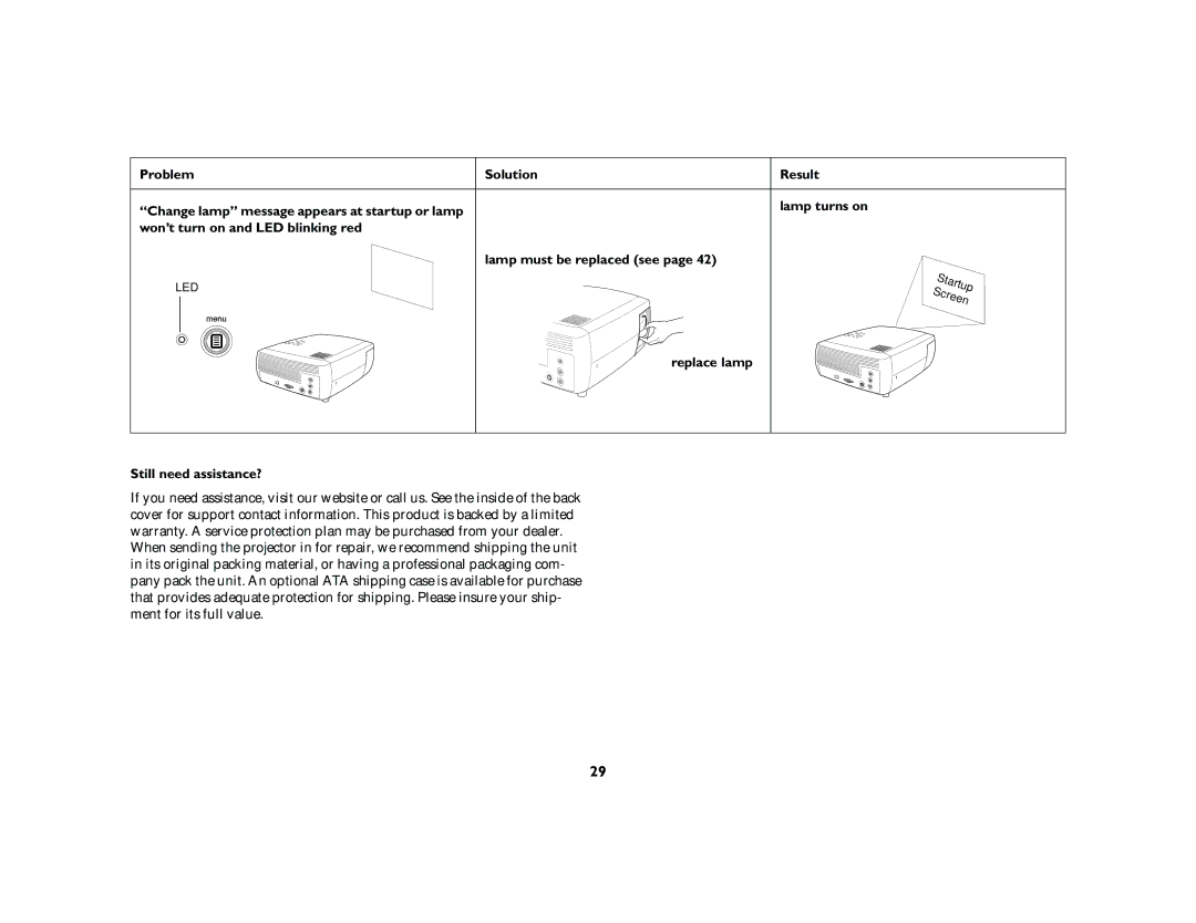 InFocus X1a manual Replace lamp Still need assistance? 