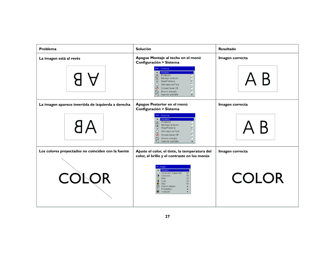 InFocus X2 manual Color 