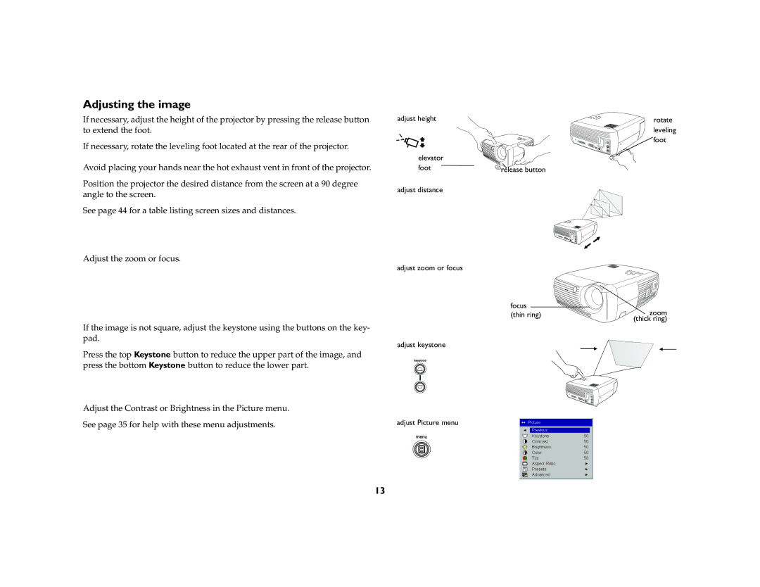 InFocus X2 manual Adjusting the image 