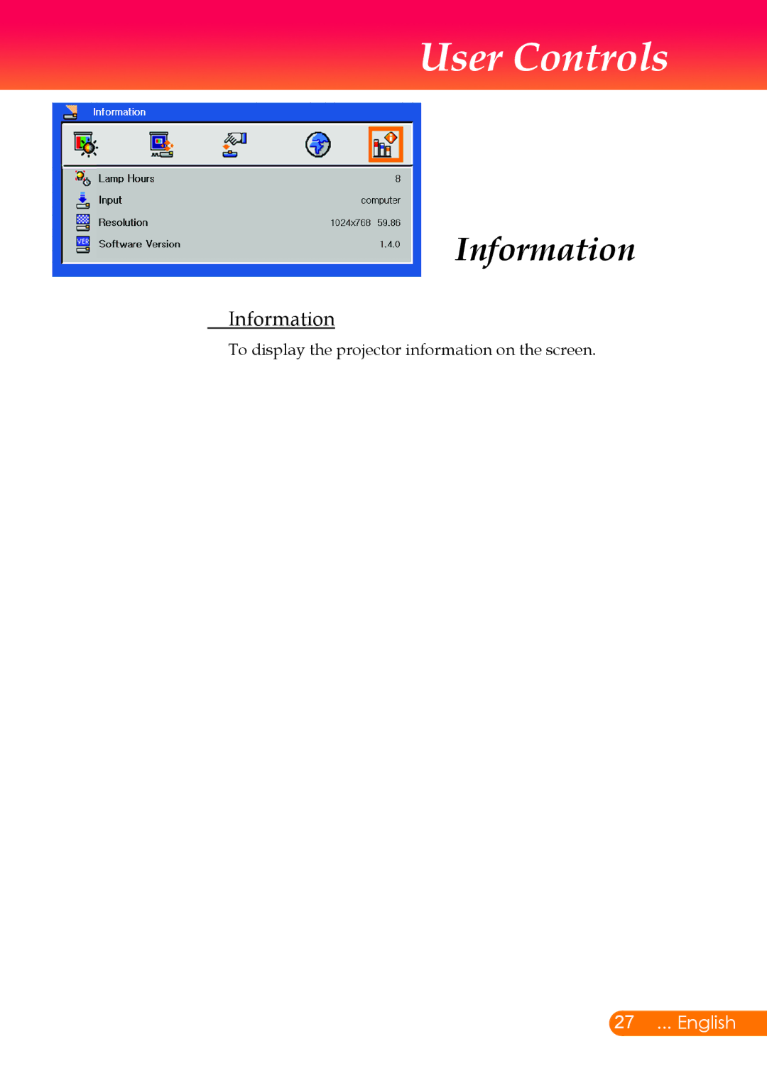 InFocus X6, X7 manual Information 