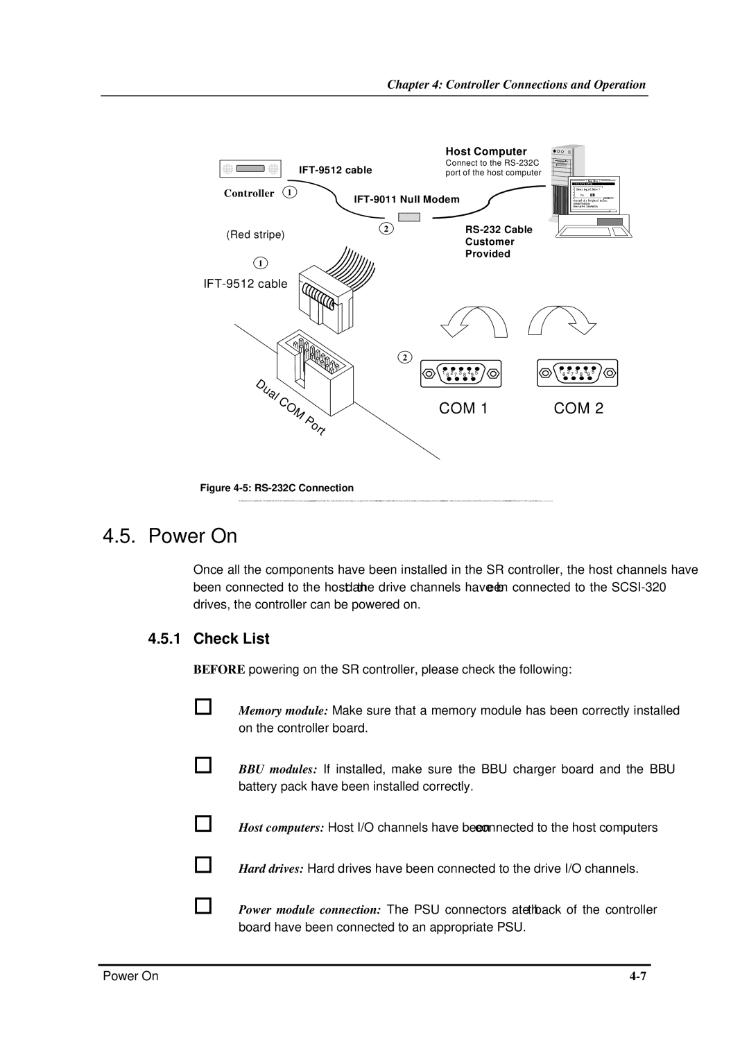 Infortrend SentinelRAID 170 320ML/sec SCSI-to-SCSI RAID Controller manual Power On, Check List 