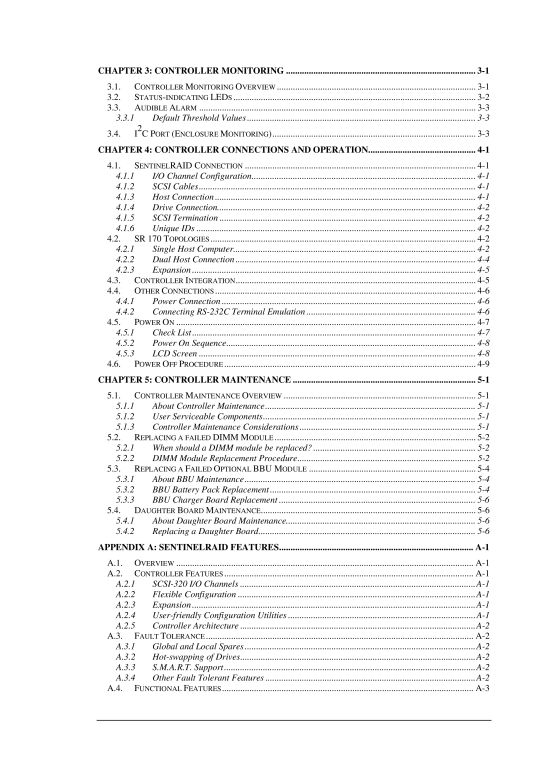 Infortrend SentinelRAID 170 320ML/sec SCSI-to-SCSI RAID Controller manual Controller Monitoring 