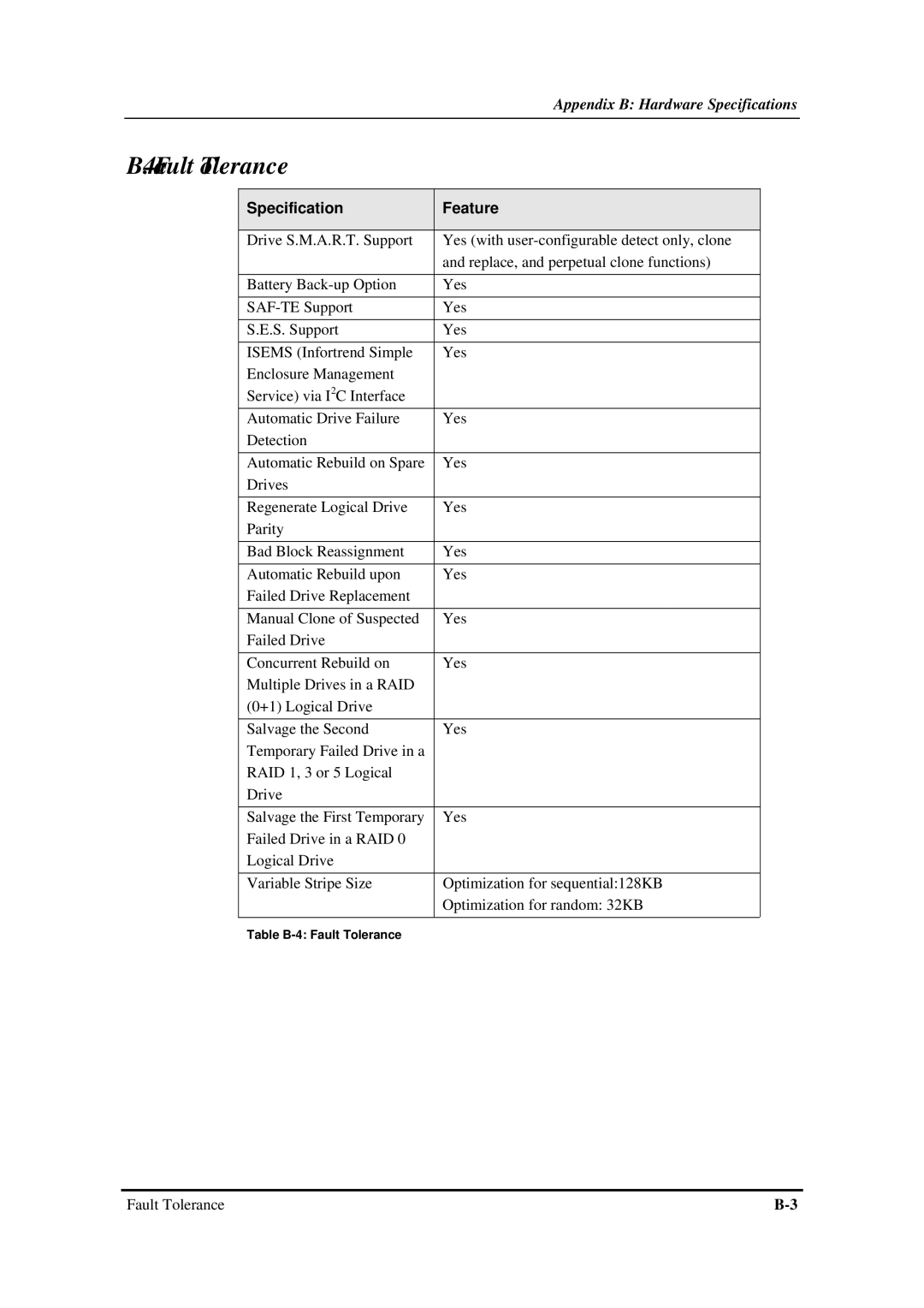 Infortrend SentinelRAID 170 320ML/sec SCSI-to-SCSI RAID Controller manual Fault Tolerance 