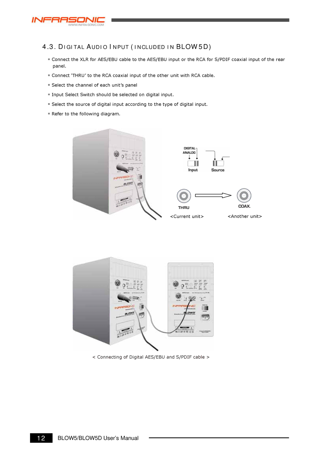 Infrasonic user manual Digital Audio Input Included in BLOW5D 