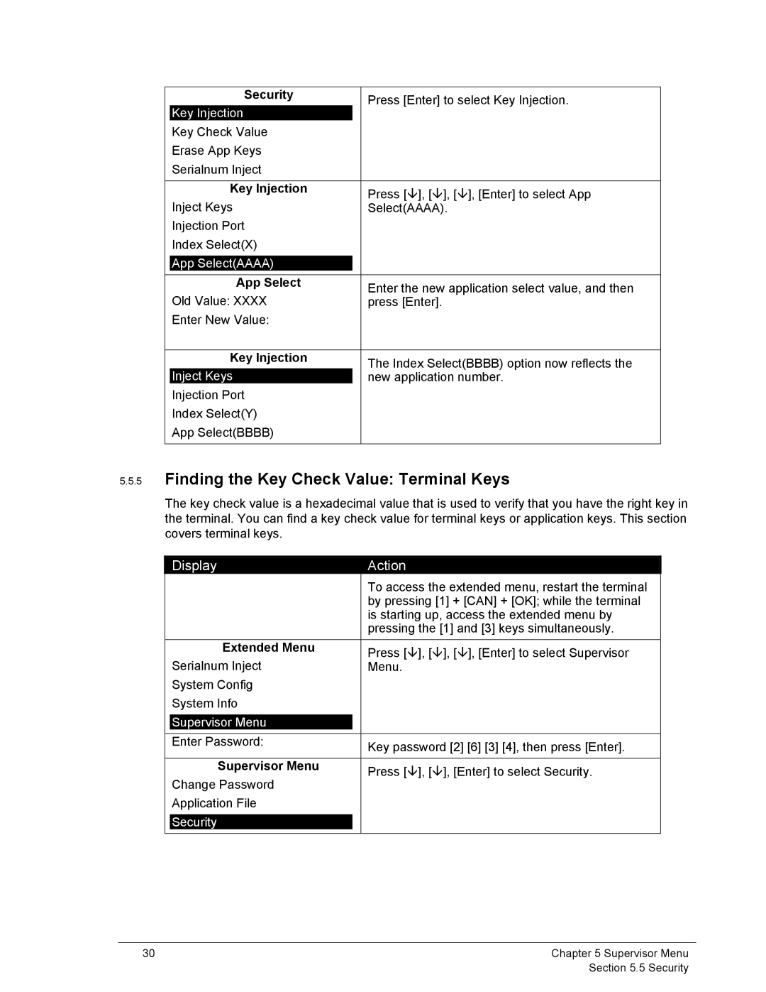 Ingenico 6500 manual Finding the Key Check Value Terminal Keys, App SelectAAAA 