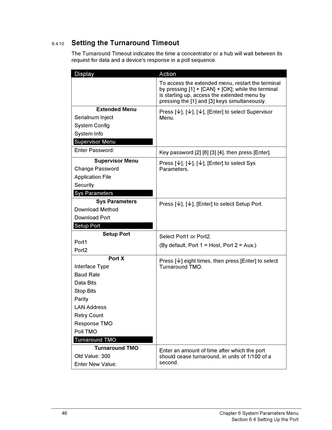 Ingenico 6500 manual Setting the Turnaround Timeout, Turnaround TMO 