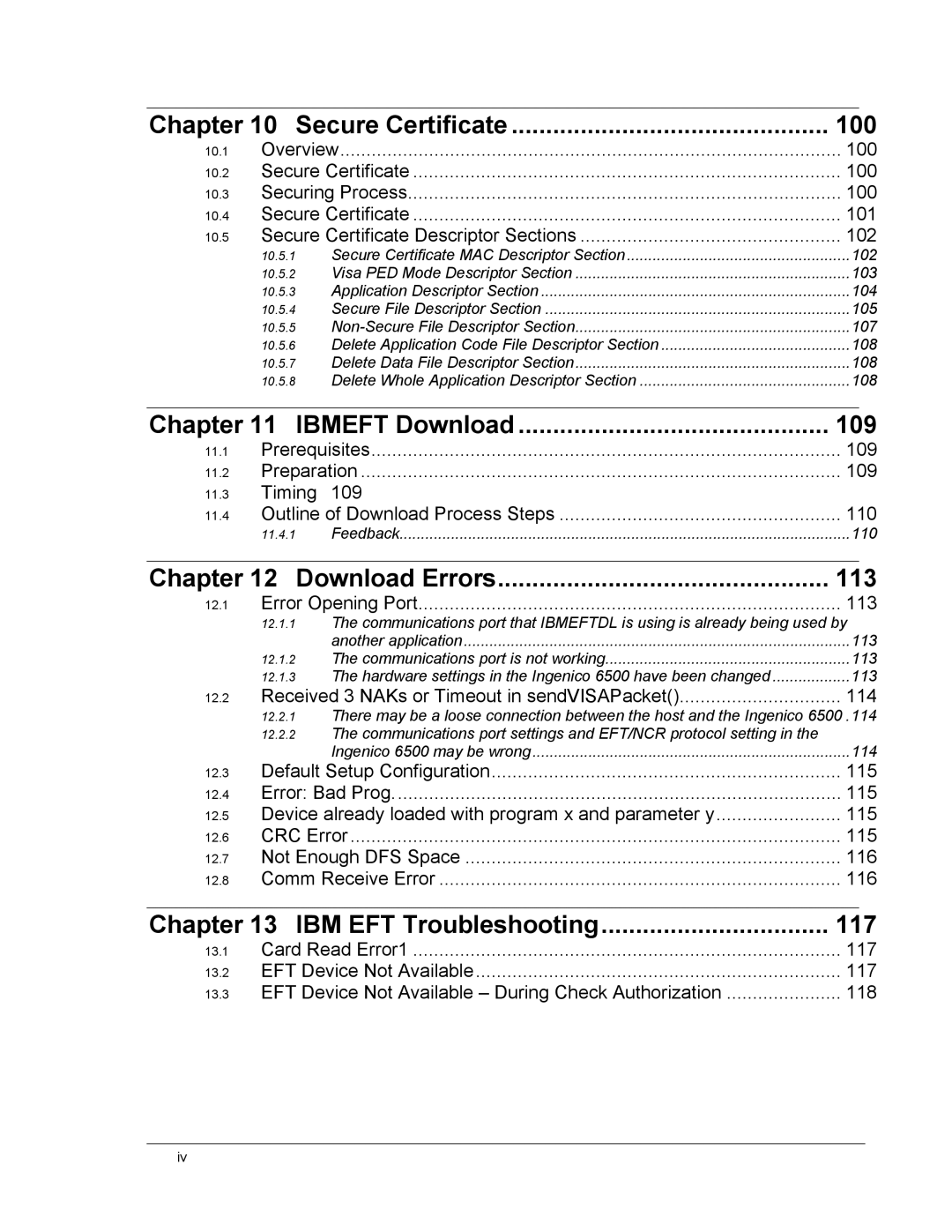 Ingenico 6500 manual Chapter Secure Certificate 100 