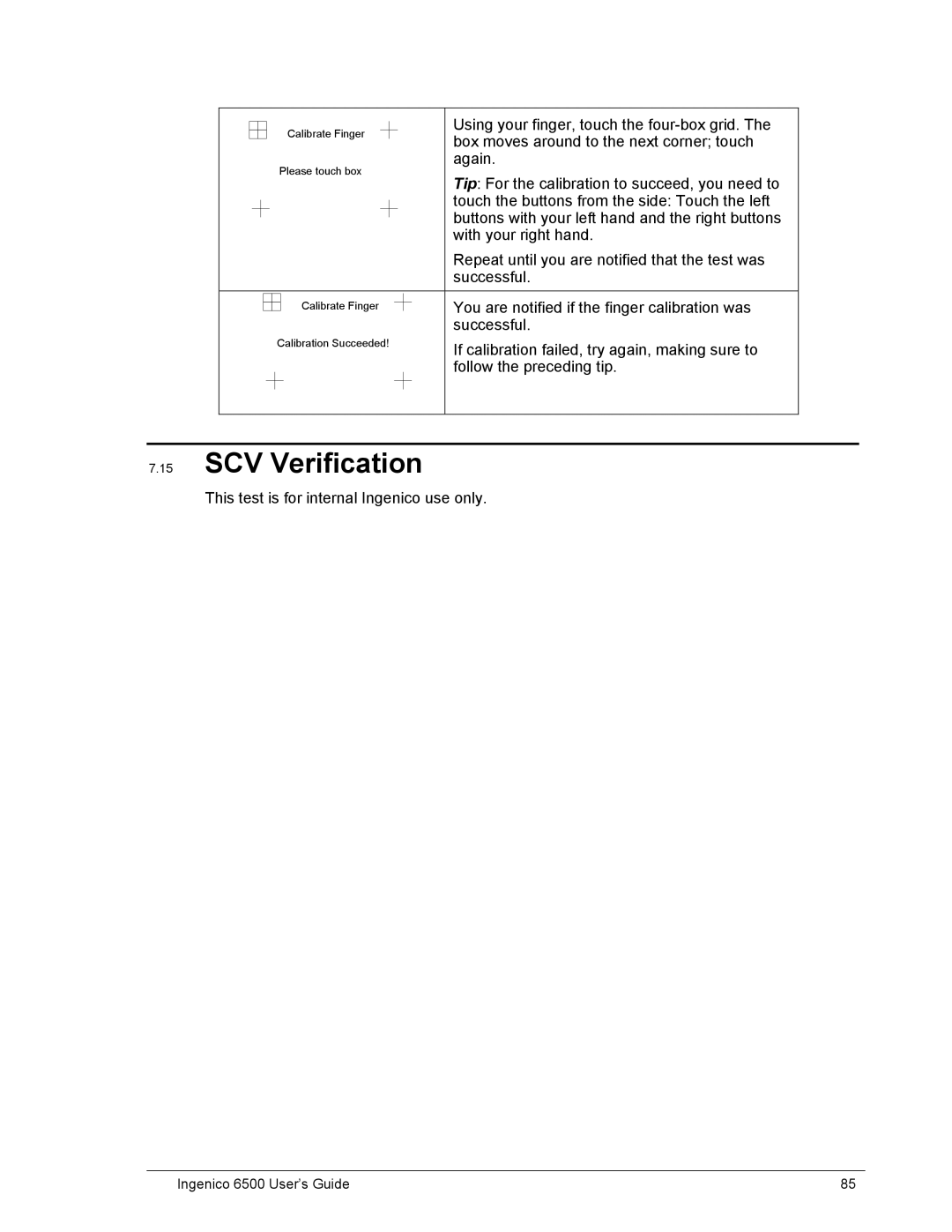 Ingenico 6500 manual SCV Verification 