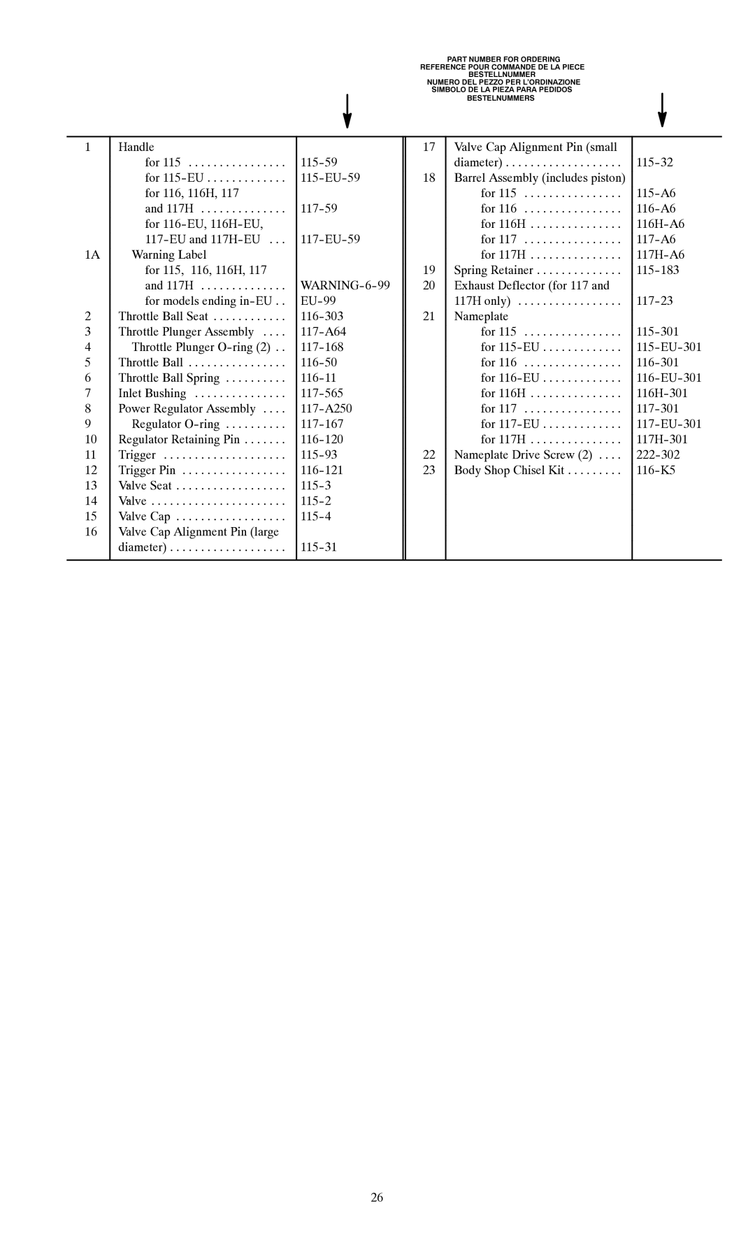 Ingersoll-Rand 115--EU, 116--EU, 117--EU manual 