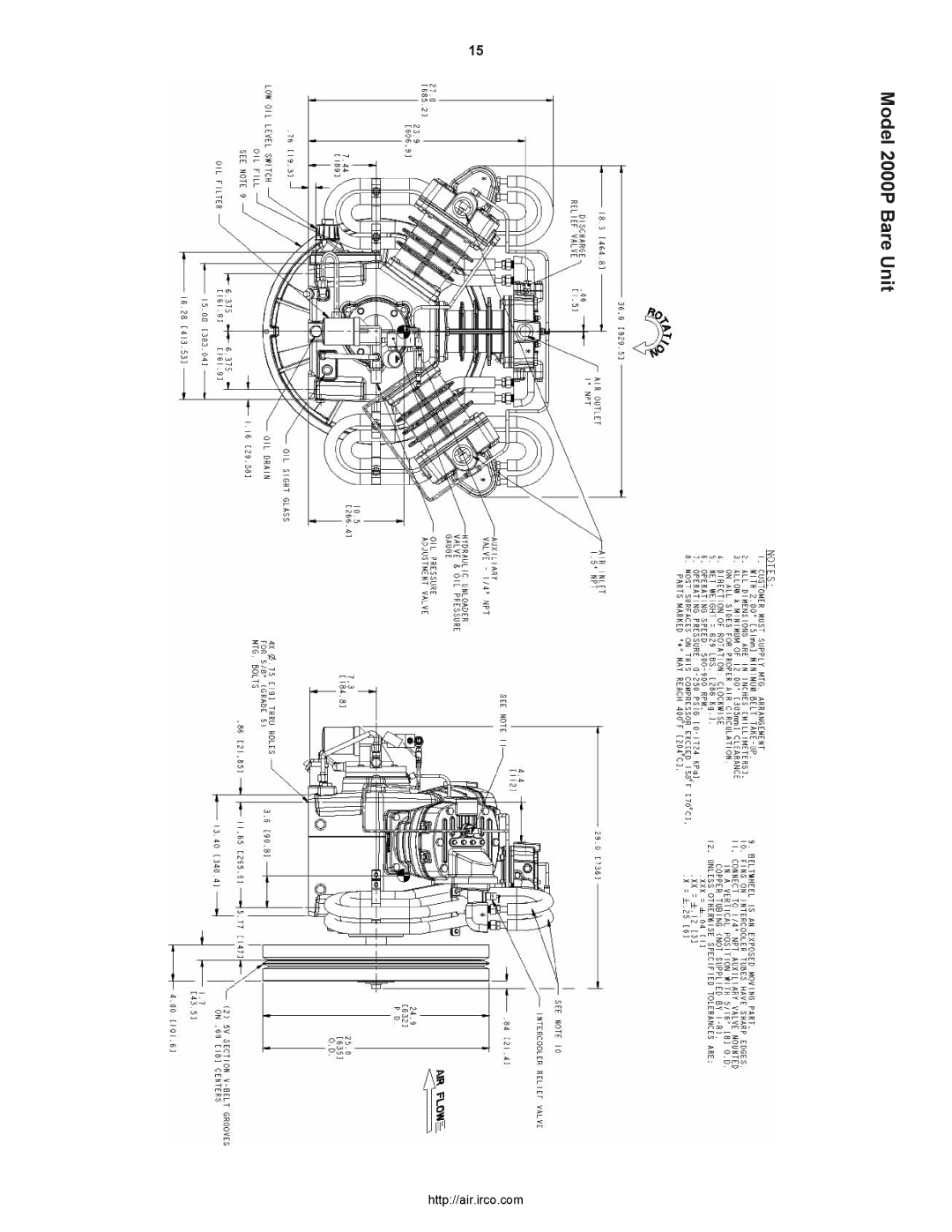 Ingersoll-Rand owner manual Model 2000P Bare Unit 