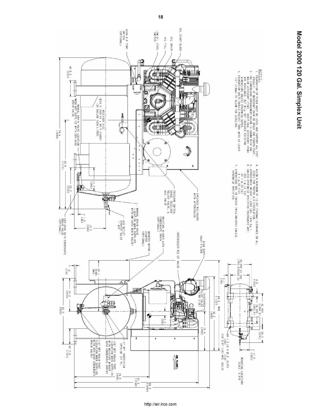 Ingersoll-Rand 2000P owner manual Model 2000 120 Gal. Simplex Unit 