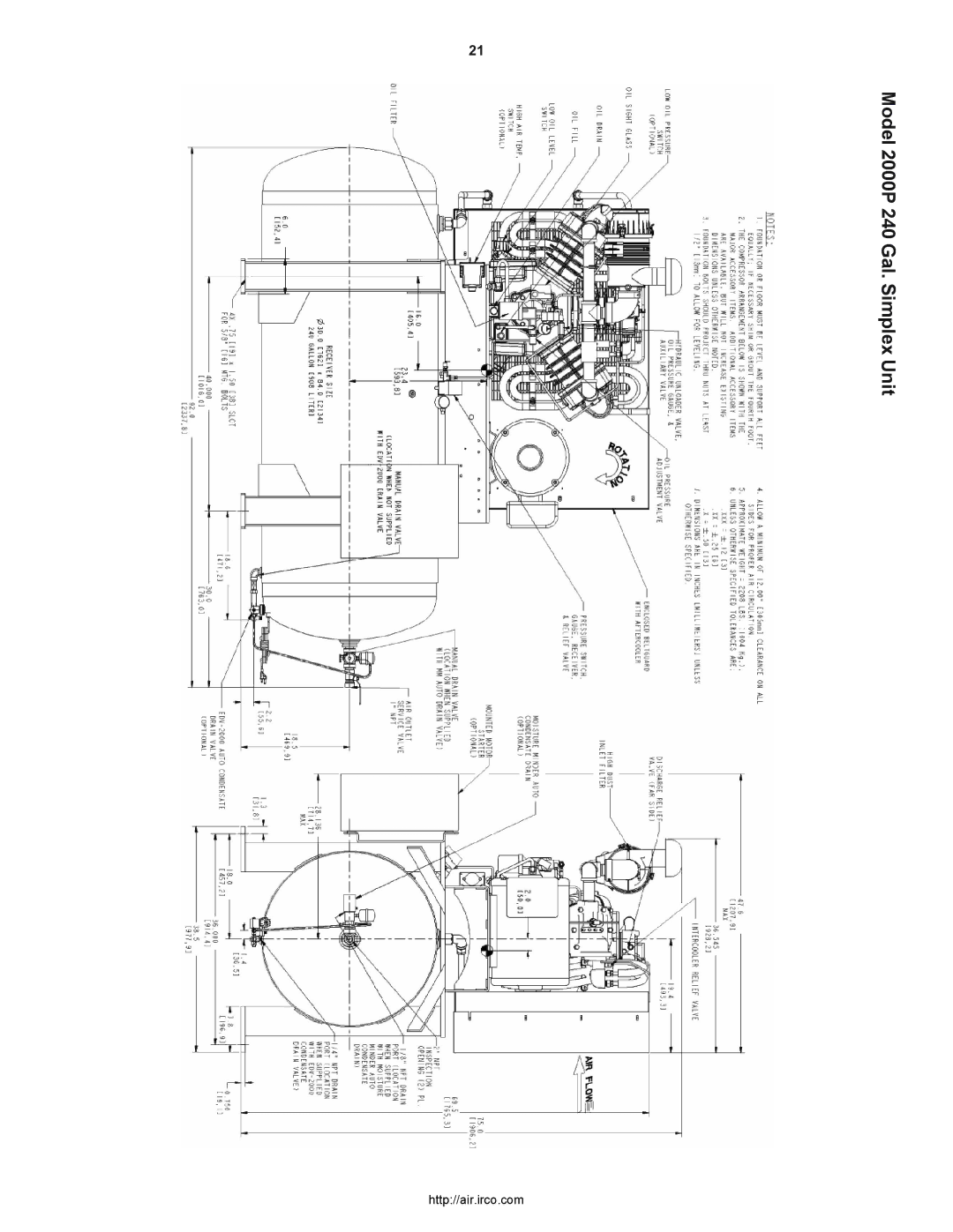 Ingersoll-Rand owner manual Model 2000P 240 Gal. Simplex Unit 