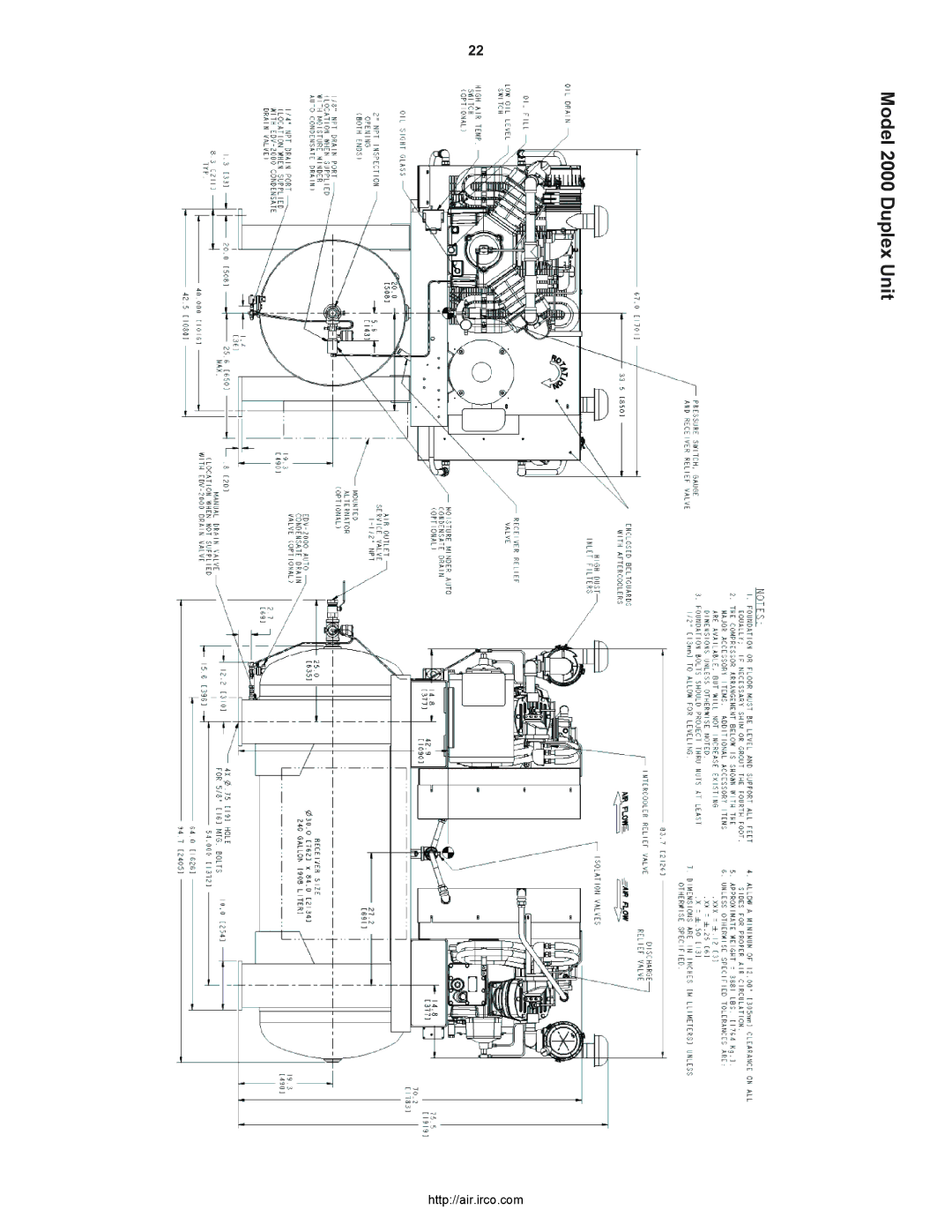 Ingersoll-Rand 2000P owner manual Model 2000 Duplex Unit 