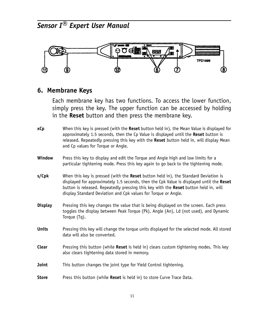 Ingersoll-Rand 4575759 user manual Membrane Keys 