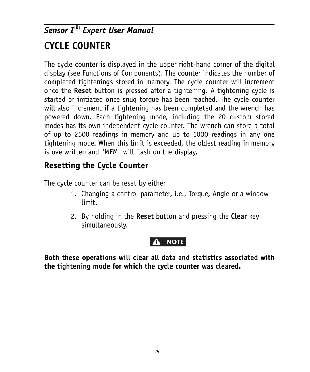 Ingersoll-Rand 4575759 user manual Resetting the Cycle Counter 