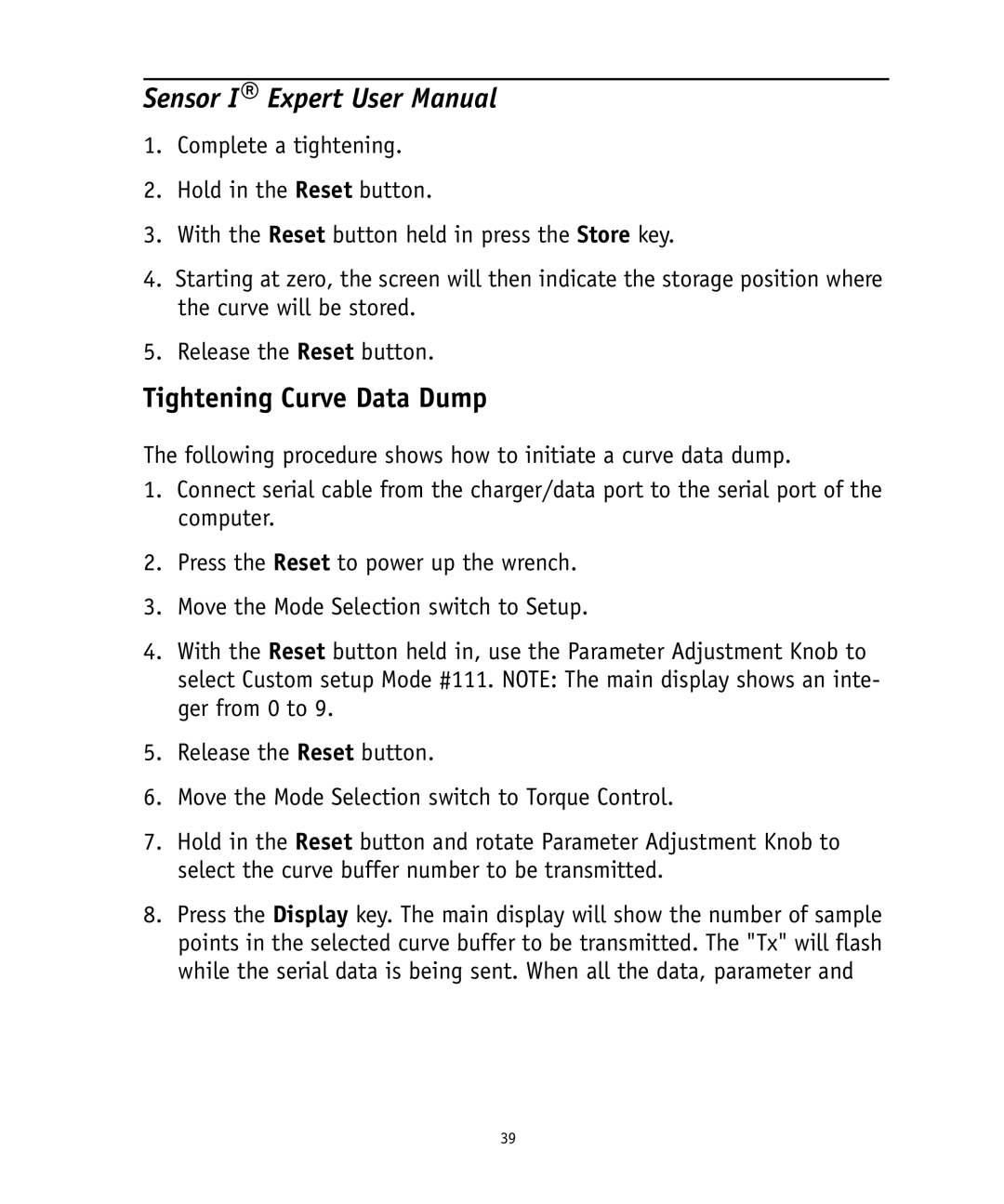 Ingersoll-Rand 4575759 user manual Tightening Curve Data Dump 