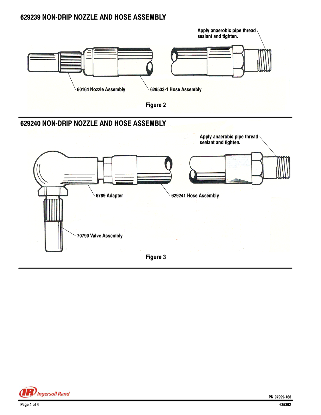 Ingersoll-Rand 63539X manual NON-DRIP Nozzle and Hose Assembly 