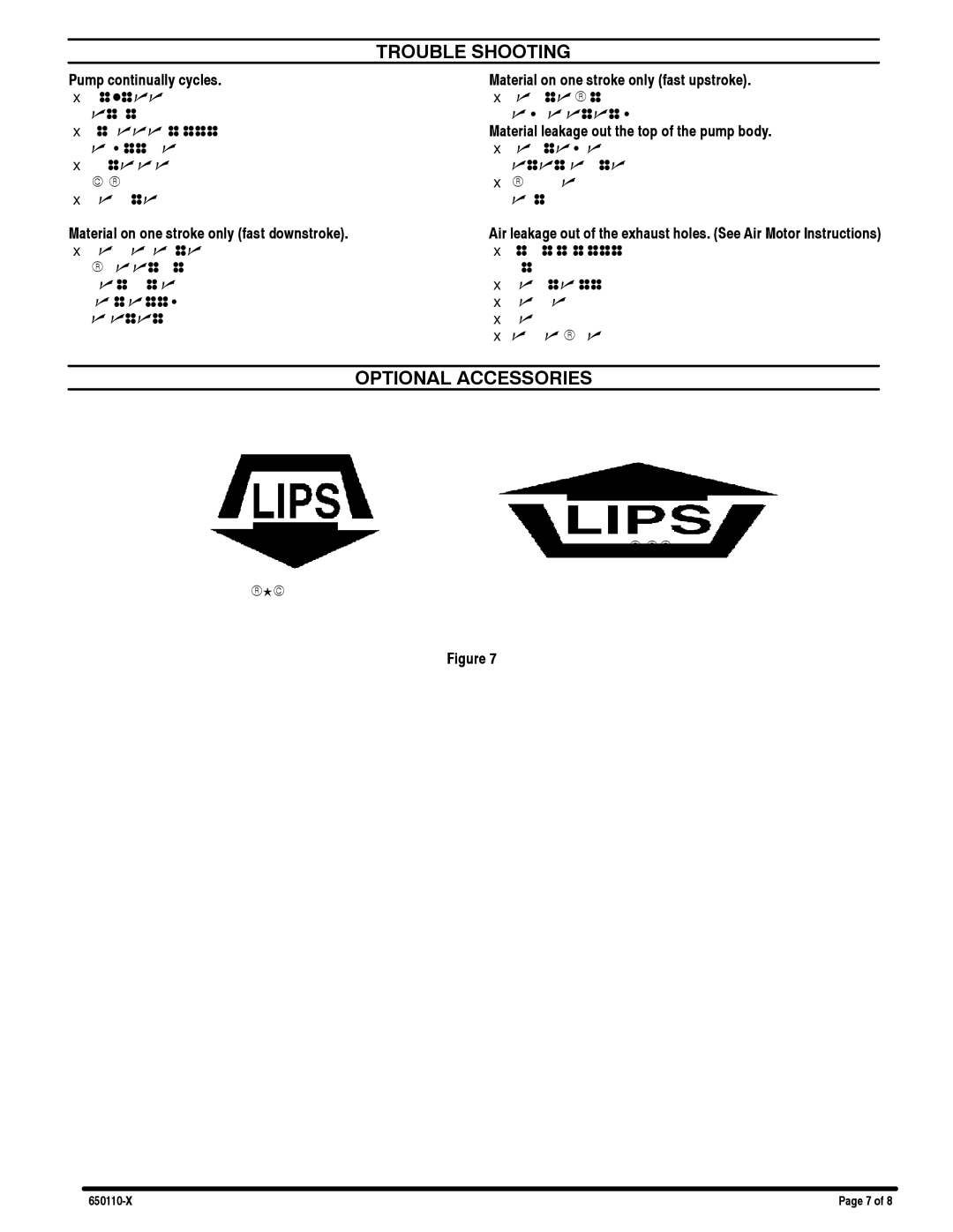 Ingersoll-Rand 650110-X, 650115-X specifications Trouble Shooting, Optional Accessories 