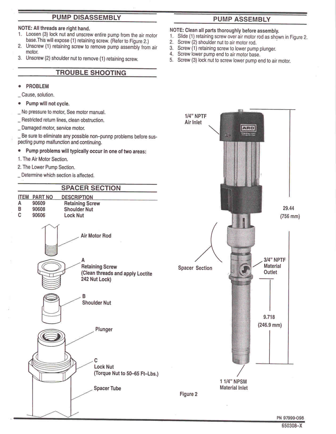 Ingersoll-Rand 650308-X manual 