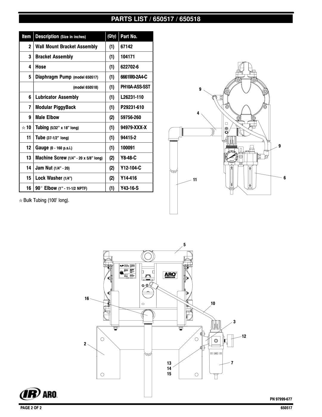 Ingersoll-Rand 650517 Wall Mount Bracket Assembly 67142 104171 Hose 6227026, 94979XXXX, 944152, 100091, Y848C, Y12104C 