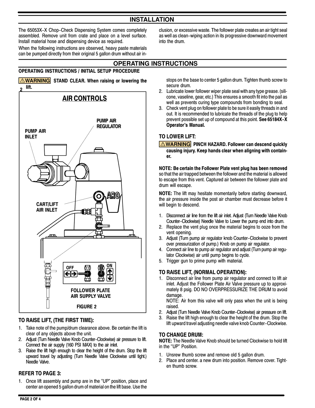 Ingersoll-Rand 650531-1, 650530-1 manual Installation, Operating Instructions 