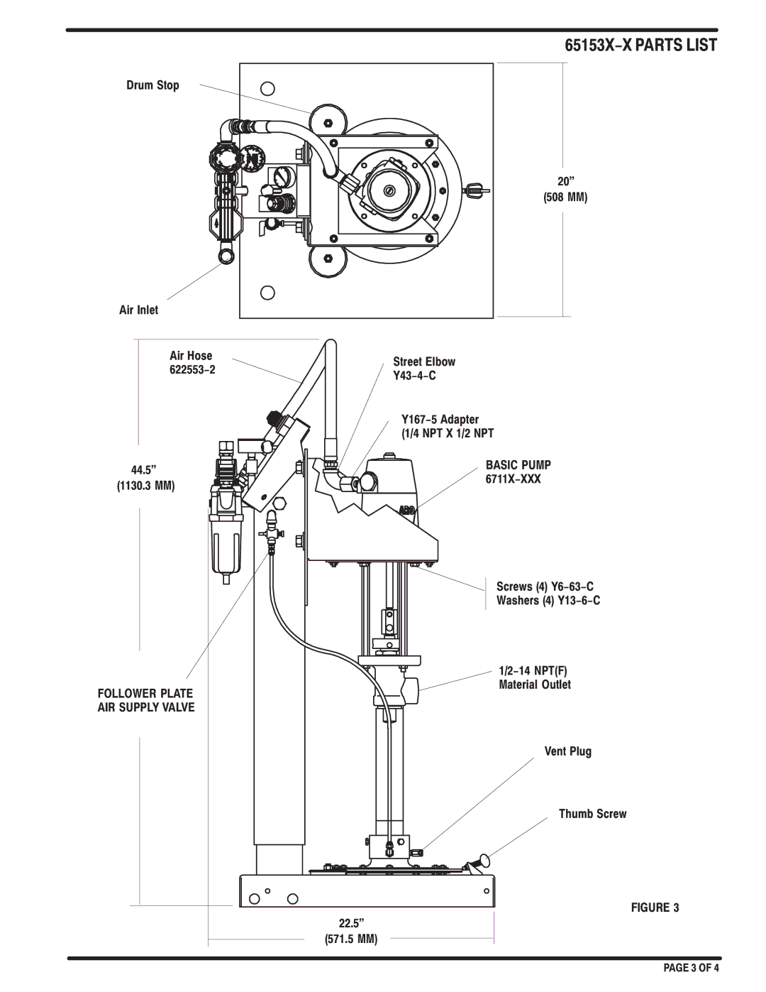 Ingersoll-Rand 650533-1, 650532-1 manual 65153X-X Parts List 