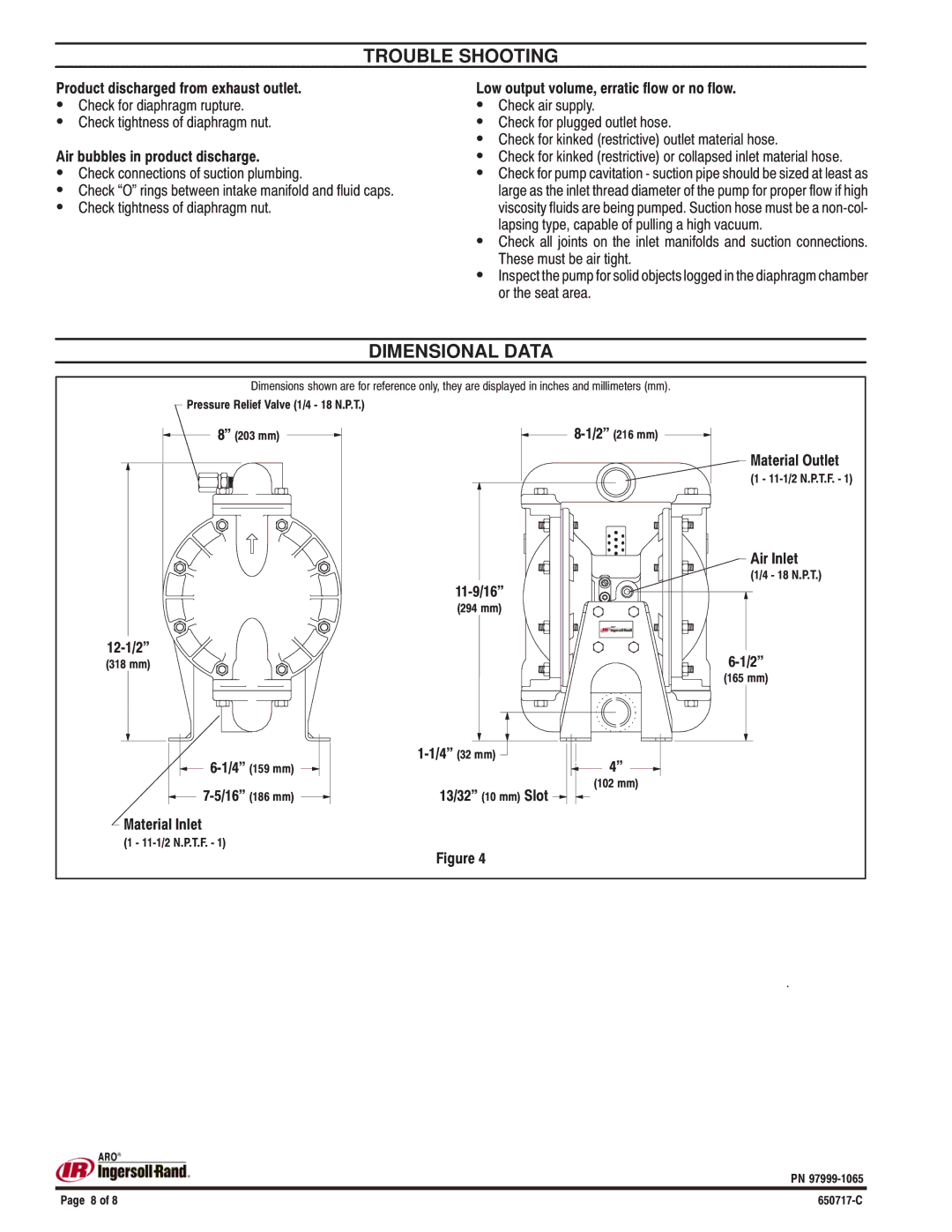 Ingersoll-Rand 650717-C manual Trouble Shooting 