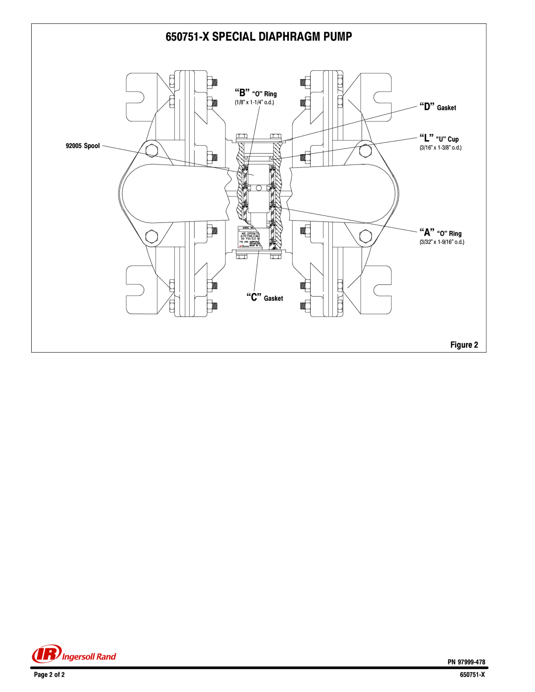 Ingersoll-Rand 650751-1   650751-2 manual Special Diaphragm Pump 