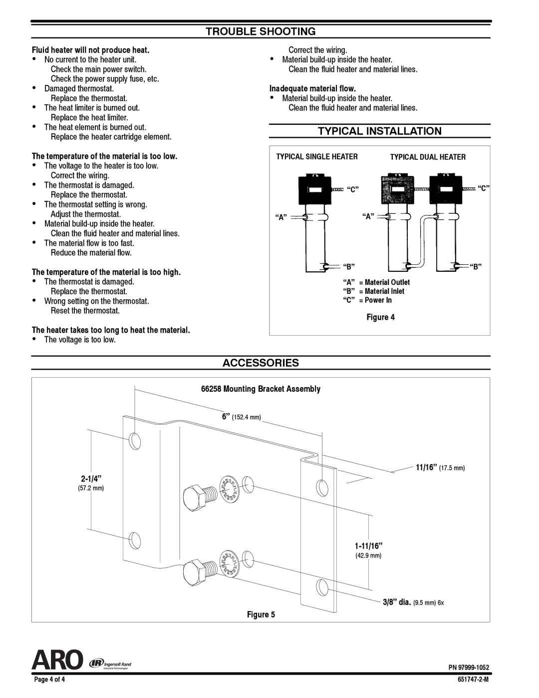 Ingersoll-Rand 651747-2-M manual Trouble Shooting, Accessories 