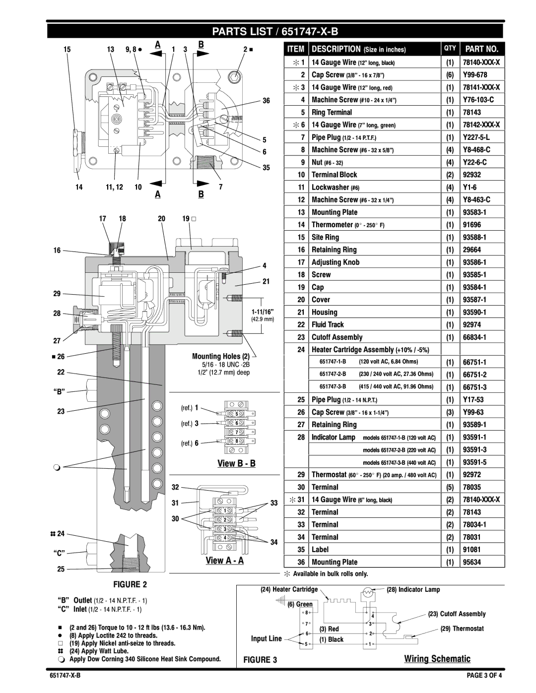 Ingersoll-Rand manual Parts List / 651747-X-B 