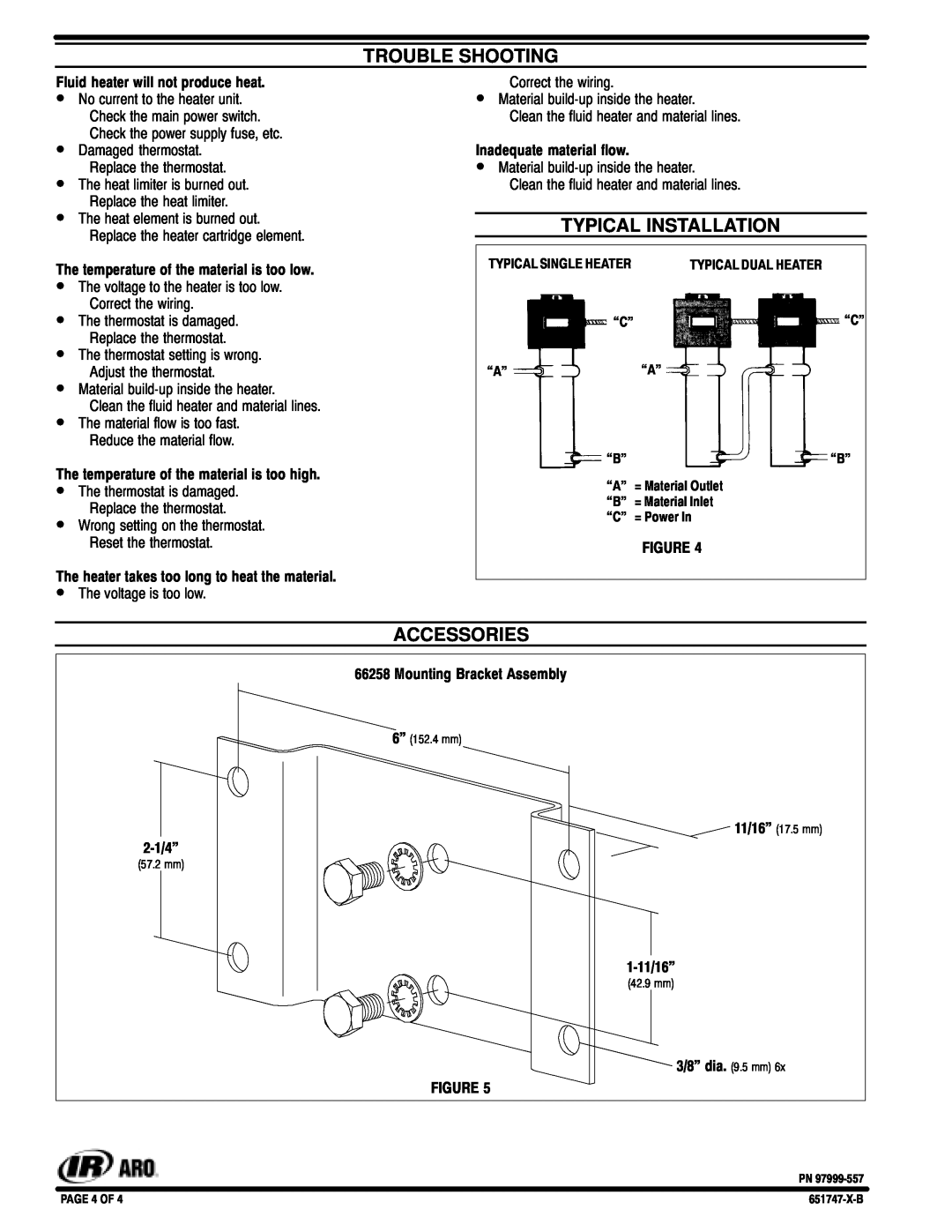 Ingersoll-Rand 651747-X-B manual Trouble Shooting, Accessories, Typical Installation 