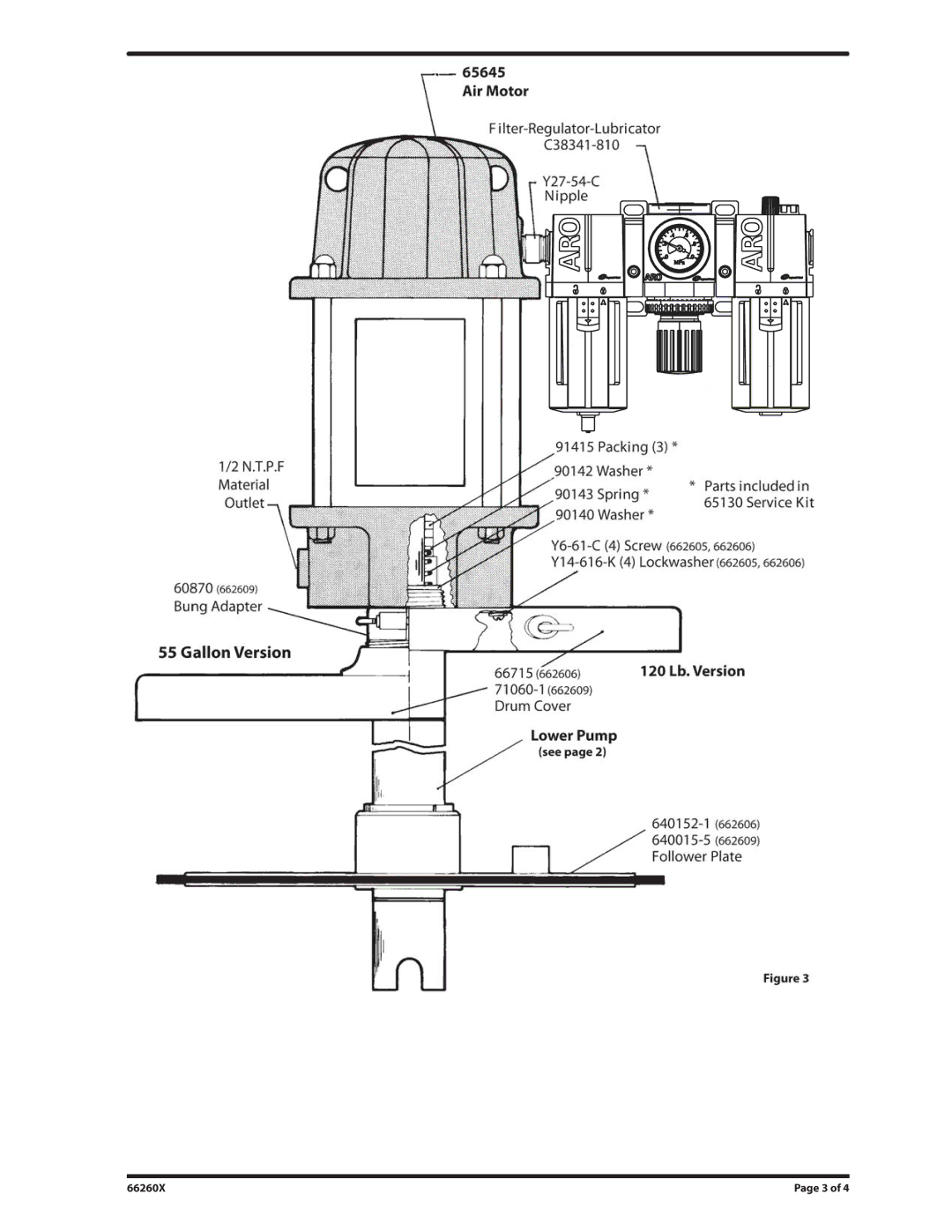 Ingersoll-Rand 662608, 662609, 662606, 662605 specifications 66260X 