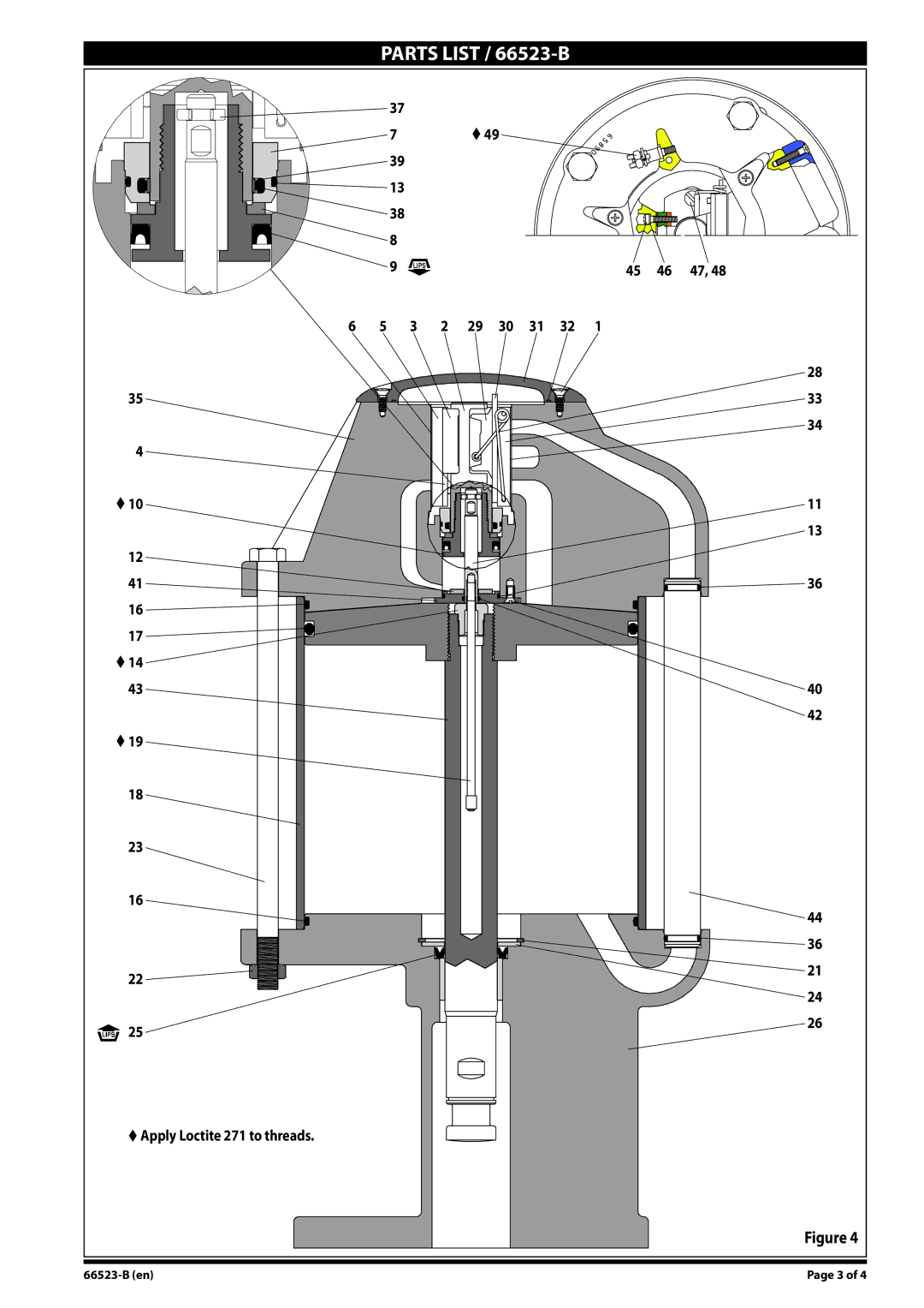 Ingersoll-Rand 66523-B manual  Apply Loctite 271 to threads 