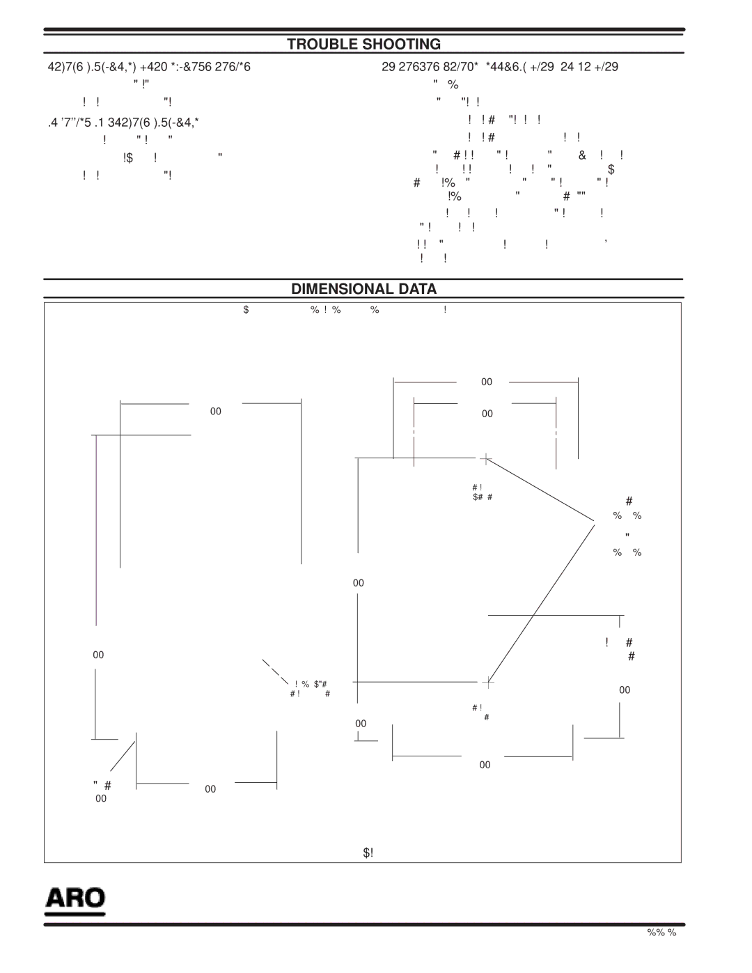 Ingersoll-Rand 6662XX-X-C manual Trouble Shooting, Dimensional Data 