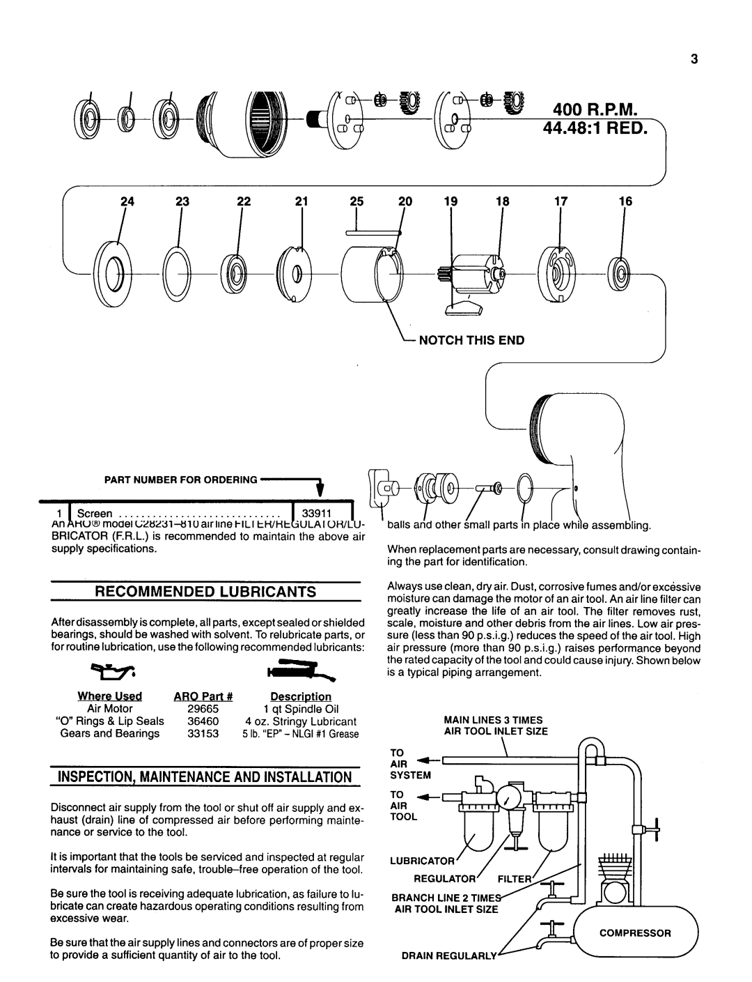 Ingersoll-Rand 7742 manual Screen 33911 