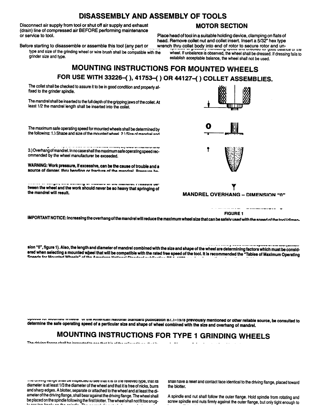 Ingersoll-Rand 7872-F, 7870-F-( ), 7871-F-( ), 7873-F manual Disassembly and Assembly of Tools, Motor Section, Head Section 