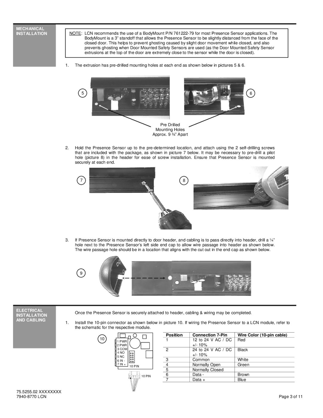 Ingersoll-Rand 7940-8770 installation instructions Mechanical Installation, Electrical Installation and Cabling 