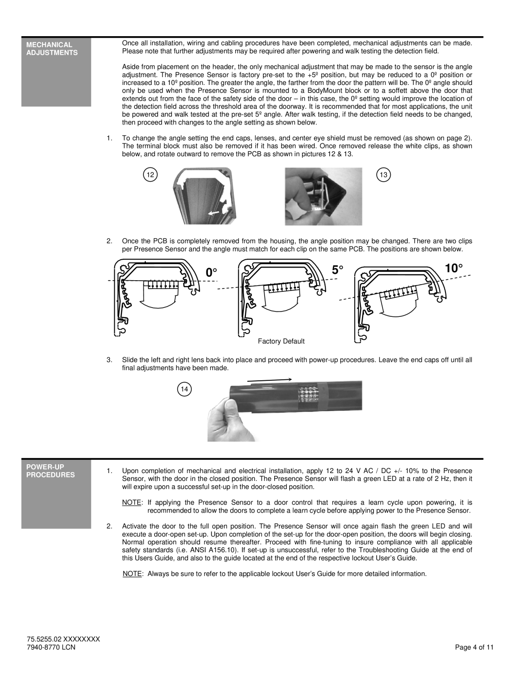 Ingersoll-Rand 7940-8770 installation instructions Mechanical Adjustments, POWER-UP Procedures 