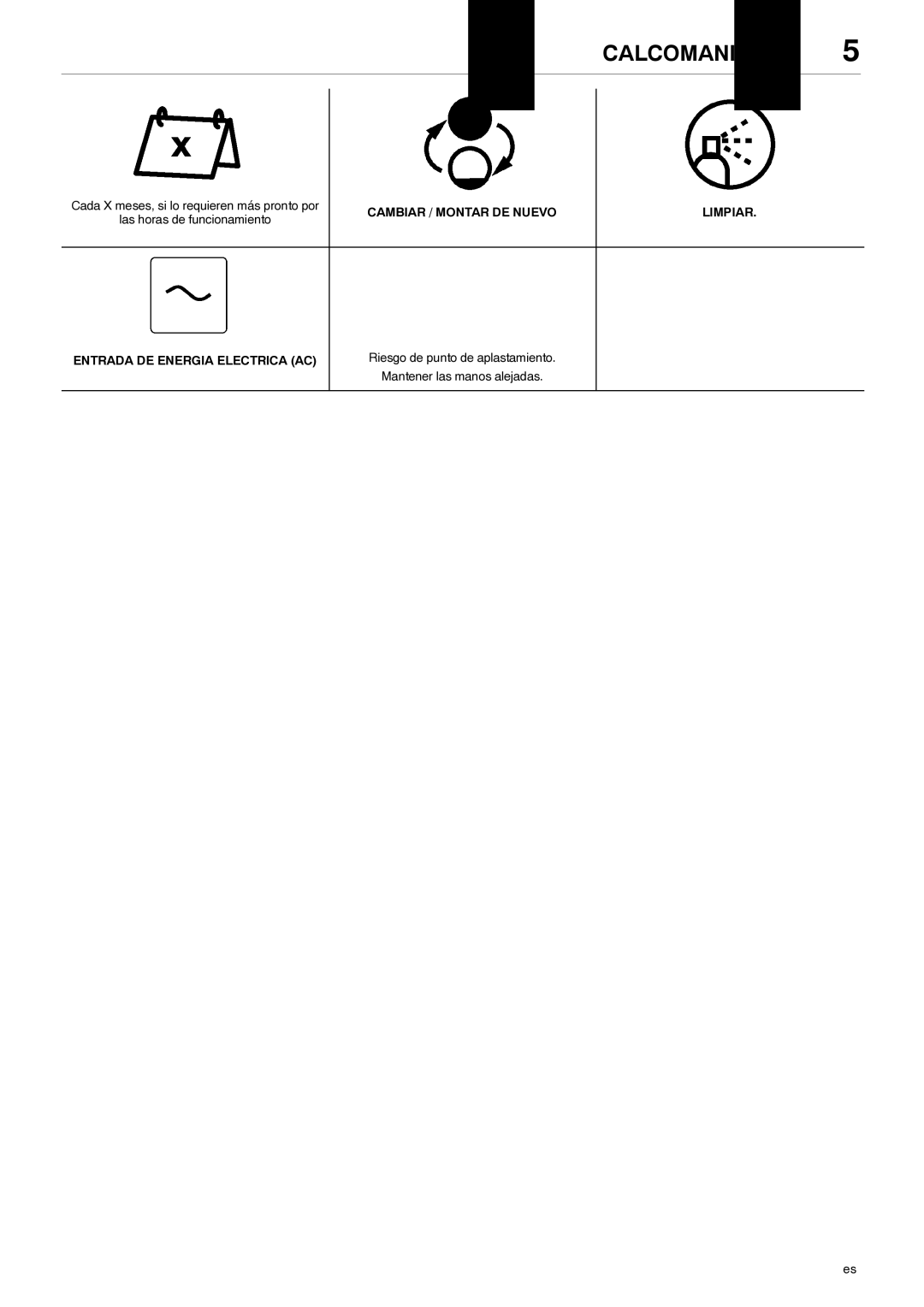 Ingersoll-Rand 80445364 manual Riesgo de punto de aplastamiento Mantener las manos alejadas 