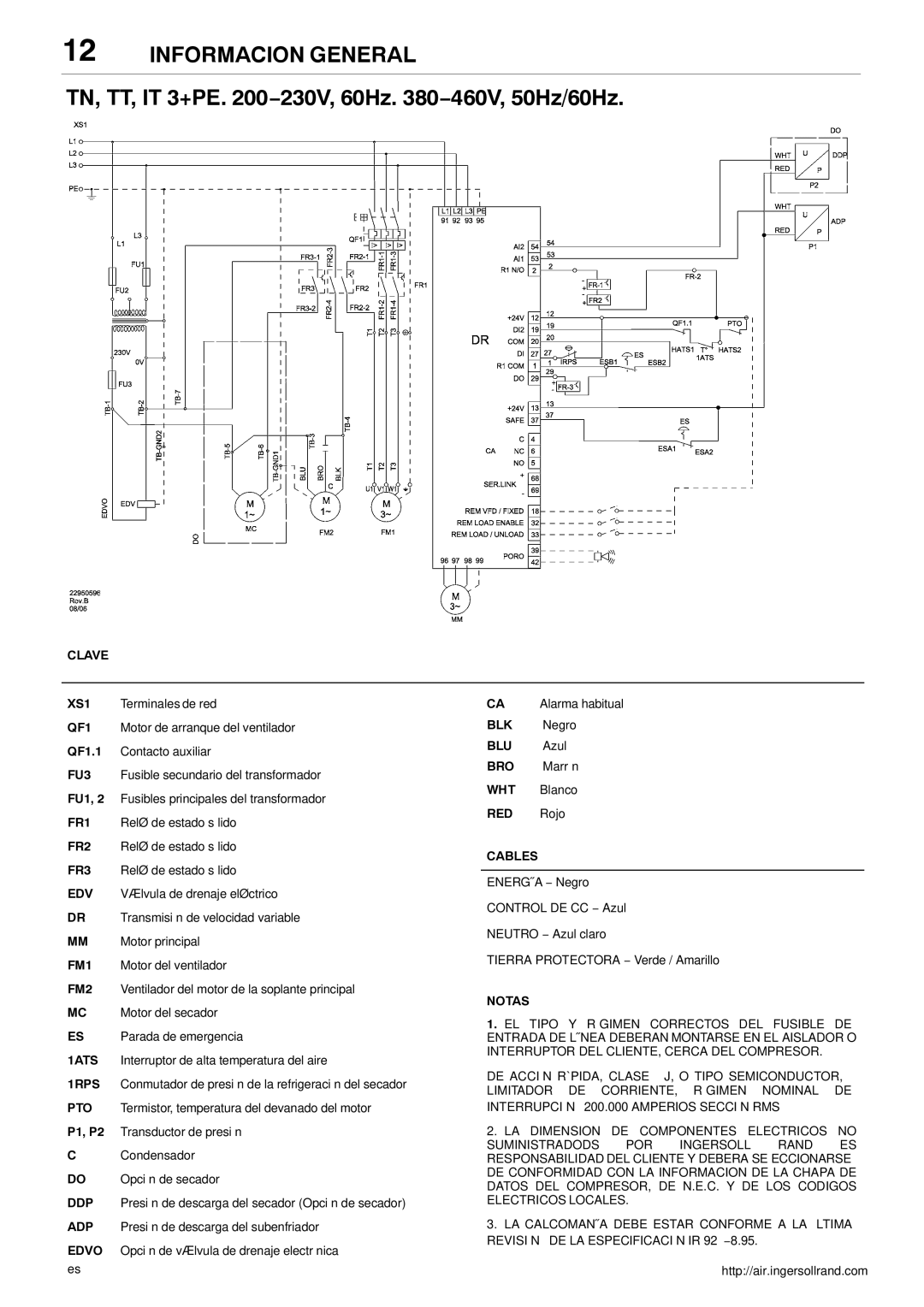 Ingersoll-Rand 80445364 manual BRO Marrón WHT Blanco 