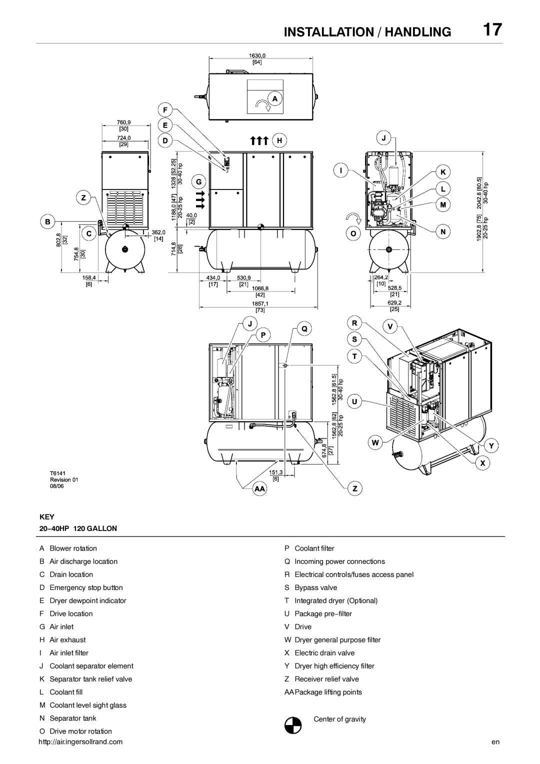 Ingersoll-Rand 80445364 manual 20−40HP 120 Gallon 