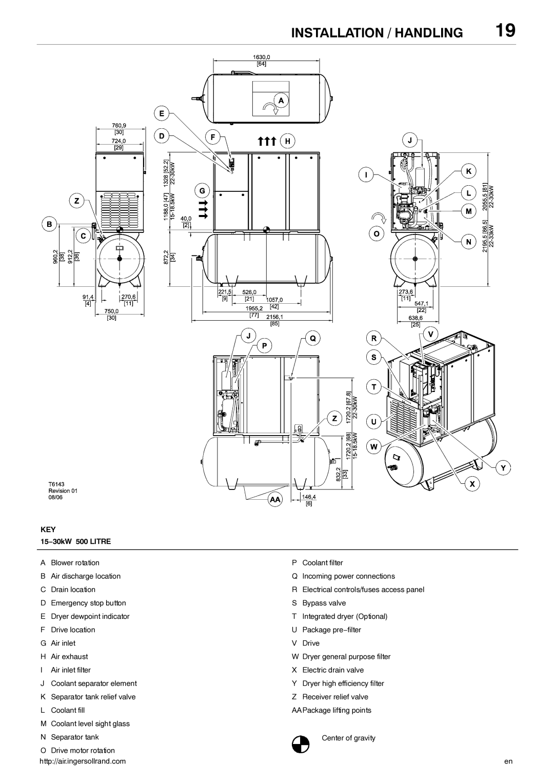 Ingersoll-Rand 80445364 manual 15−30kW 500 Litre 