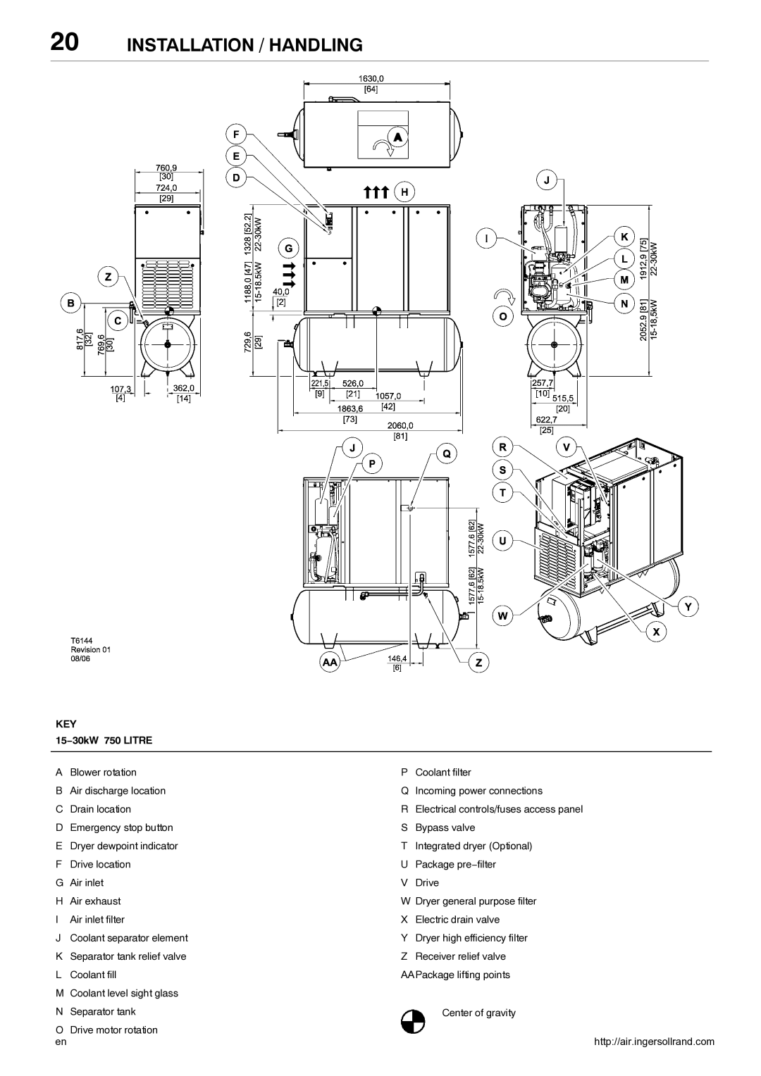 Ingersoll-Rand 80445364 manual 15−30kW 750 Litre 