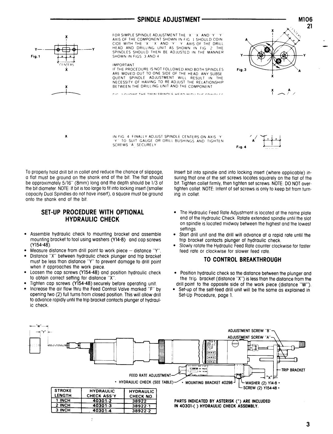 Ingersoll-Rand 8248-B( )-( ) specifications SET-UP Procedure with Optional Hydraulic Check, To Controlbreakthrough 