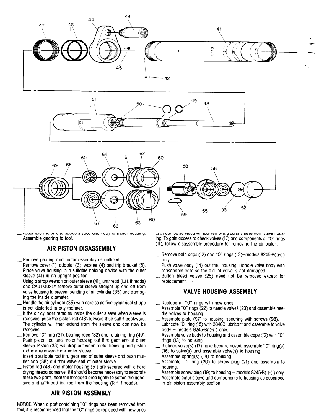 Ingersoll-Rand 8345-B, 8245-B specifications Part Number for Ordering 